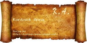 Kontsek Anna névjegykártya